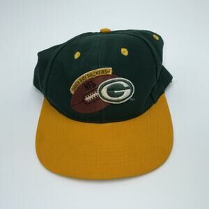 Vintage 90s Green Bay Packers NFL Snapback Hat Football Logo Cap
